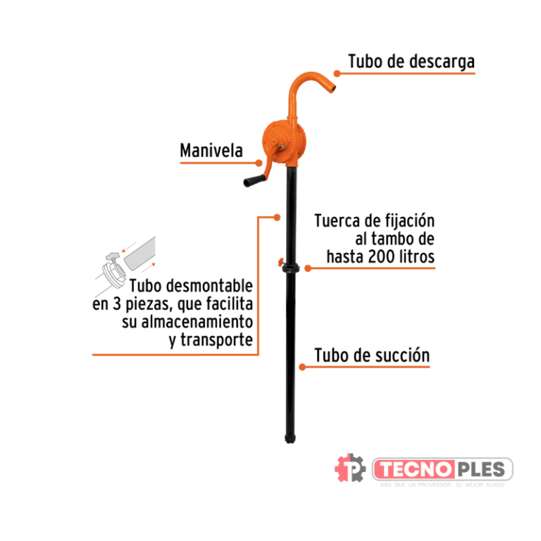 Bomba extractora de aceite, con manivela, Truper 10067 – Tecnoples SAS