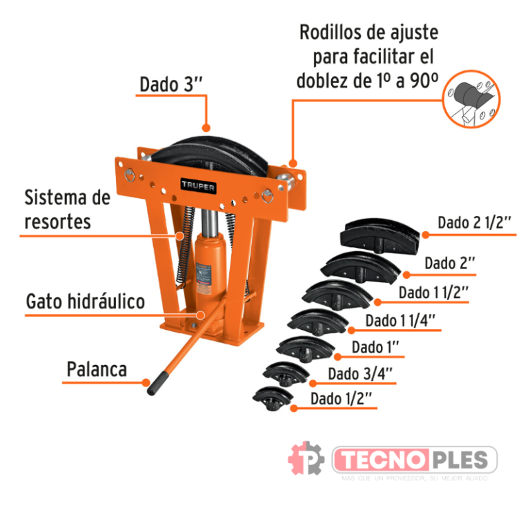 Doblador hidráulico para tubo – Truper 12884 – Tecnoples SAS