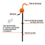 Tubo desmontable en 3 piezas de la bomba Truper BOMEX-25